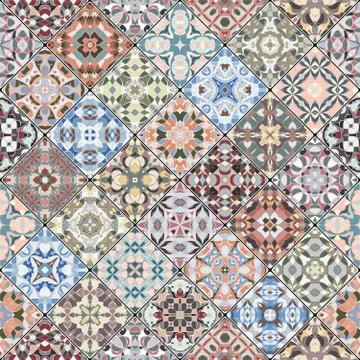 Orange and green abstract patterns Stock Illustration