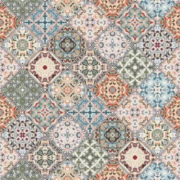 Orange and green abstract patterns Stock Illustration