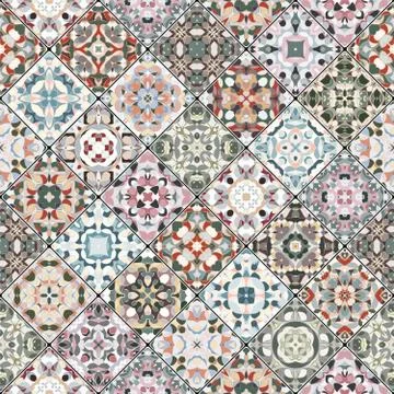 Orange and green abstract patterns Stockillustratie