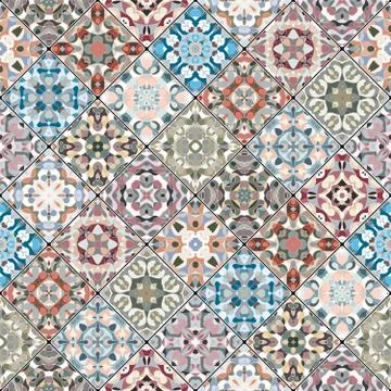 Orange and green abstract patterns Illustrazione stock