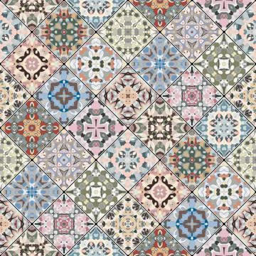 Orange and green abstract patterns Stock Illustration