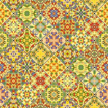 Orange and green abstract patterns Illustrazione stock