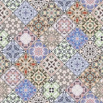 Orange and green abstract patterns Illustrazione stock