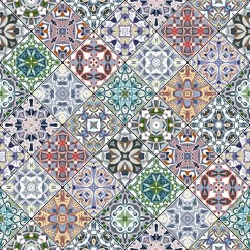 Orange and green abstract patterns Stock Illustration