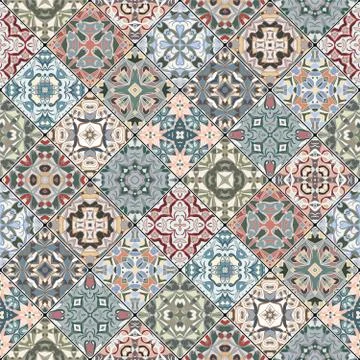 Orange and green abstract patterns Stock Illustration