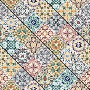 Orange and green abstract patterns Illustrazione stock