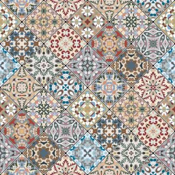 Orange and green abstract patterns Illustrazione stock