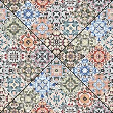 Orange and green abstract patterns Stock Illustration