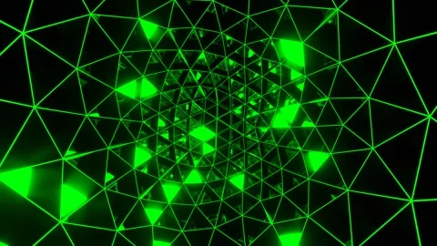Orange and Green Abstract Strobe Triangles Move Background VJ Loop in 4K Stock Footage 297296759