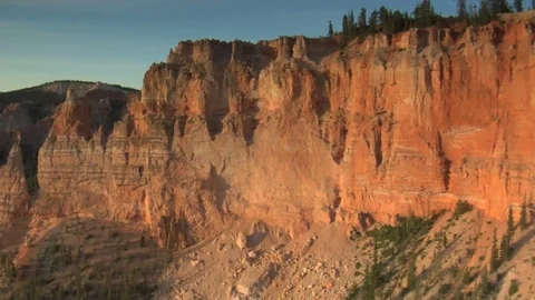 Orange and green cliffs Stock Footage 75203638