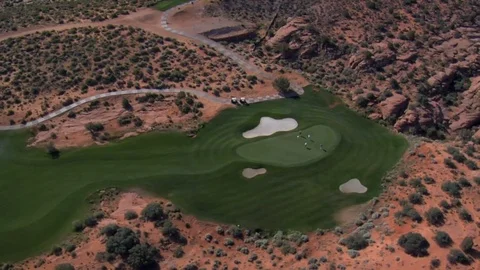 Orange and green golf course Stock Footage 75203716