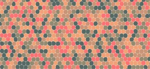 Orange and green tones hexagonal abstract background Stock Illustration