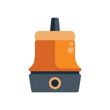 Orange and grey electric kettle icon showing steam coming out of the spout Stock Illustration