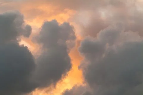 Orange and grey storm clouds 写真素材