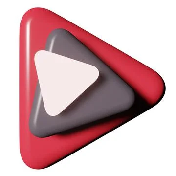 An orange and grey triangle shaped object with a play button in the middle Stock Illustration