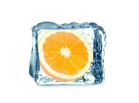 Orange and ice Stock Photos