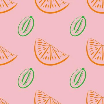 Orange and kiwi vector seamless pattern illustration 스톡 일러스트