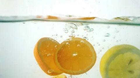 Orange and lemon splash Stock Footage 73007522