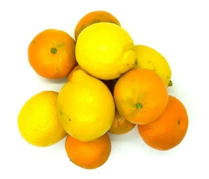 Orange and lemons in composition Stock Photos