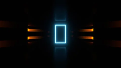 Orange and Light Blue Simple Infinity Sci-Fi Neon Tunnel Background VJ Loop  Stock Footage 296758848