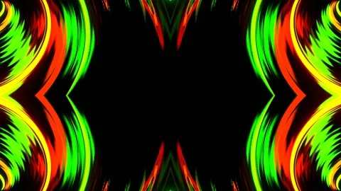 Orange and Light Green Sci-Fi Neon Magnet Spiral Kaleidoscope Background Loop Stock Footage 336482222