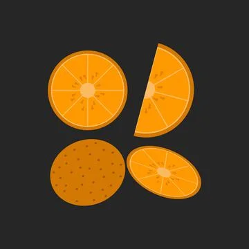 Orange,  and lime slice vector illustration.  Orange piece type symbols Stock Illustration
