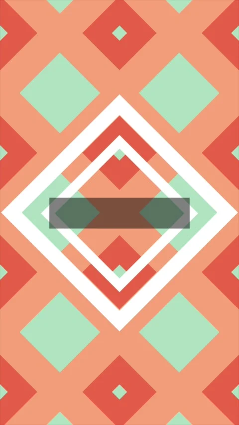 Orange and Mint Diamond Pattern Animation Stock Footage 347133150