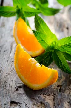 Orange and mint Stock-Fotos