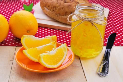 Orange and orange jam Stock Photos