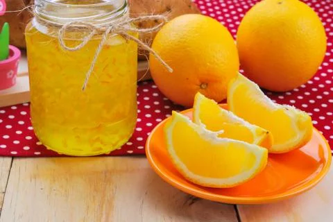 Orange and orange jam Stock Photos