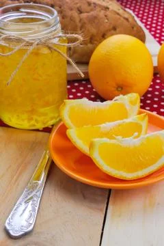 Orange and orange jam Stock Photos