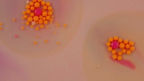 Orange and pink bubbles move on a light background. Stock Footage 281246681