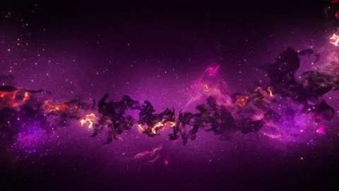 A Orange and pink cosmic space nebula loop Stock Footage 155221706