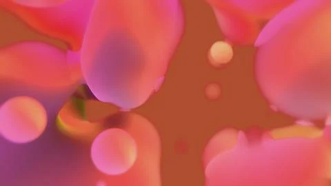 Orange and pink dense amorphic forms from alien planet - abstract 3D rendering Stock Illustration