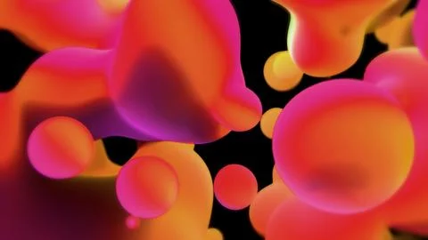Orange and pink dense amorphic elements from alien planet 库存插图