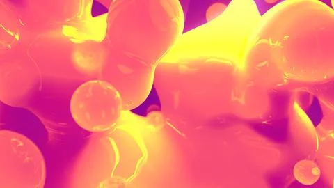 Orange and pink dense benign fluid from alien planet - abstract 3D rendering Stock Illustration