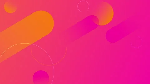 Orange and pink gradient animated background with geometric elements and line 動画素材 255660936