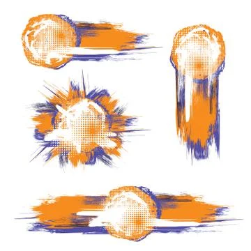 Orange and purple grunge frames Stock Illustration
