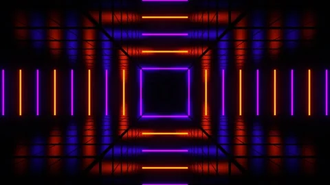 Orange and Purple Lines Move to Center Background VJ Loop in 4K Stock Footage 300773501