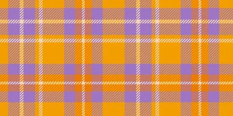 Orange and Purple Plaid Pattern, Seamless Tartan Checkered Design, Perfect fo Stock Illustration