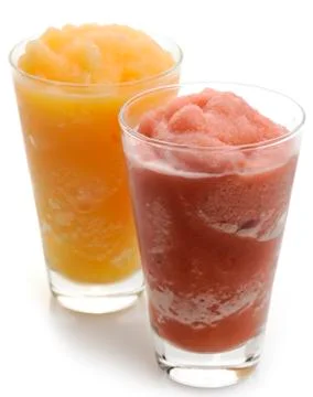 Orange and raspberry smoothies Stock Photos