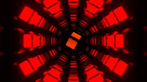 Orange and Red Abstract Pulsating Neon Core Background VJ Loop in 4K Stock Footage 312797829
