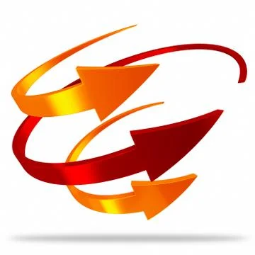 Orange and red arrows Stock Illustration