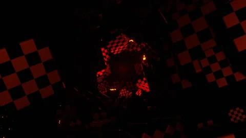 Orange and Red Digital Checkered Metaspace Background VJ Loop in 4K Stock Footage 314365133