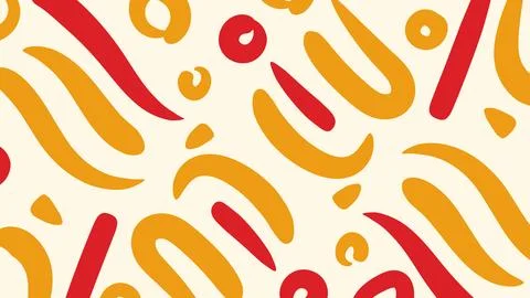 Orange and Red Doodle Strokes on Cream Stock Illustration
