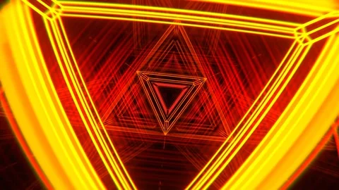 Orange and Red Flight Through the Geometric Neon Spatial Matrix Background V Stock Footage 316901192