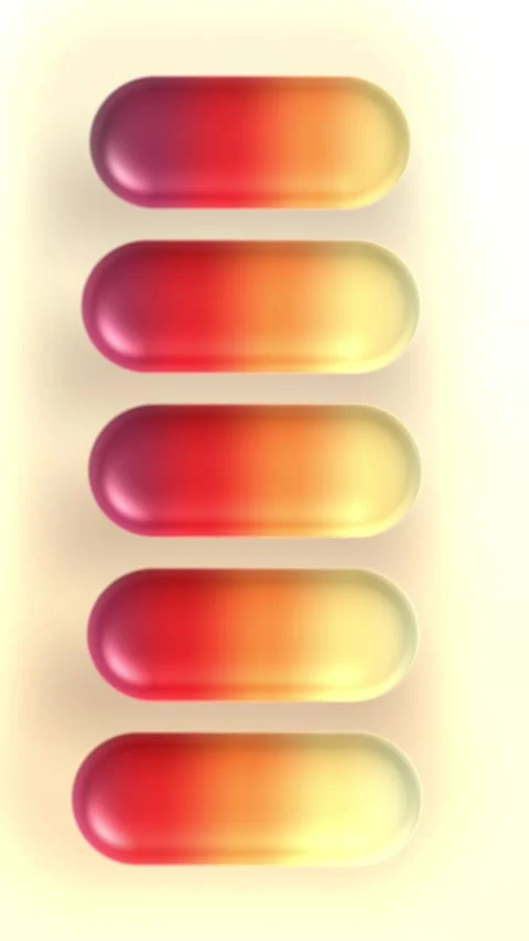 Orange and red glossy gradient pills stack Stock Footage 339424071