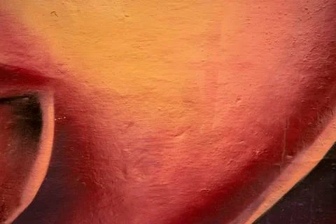 Orange and red gradient abstract colorful wall. Close-up of a graffiti Stock Photos