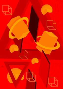 Orange and red graphic background illustration design. Vector with futurist.. Stock Illustration