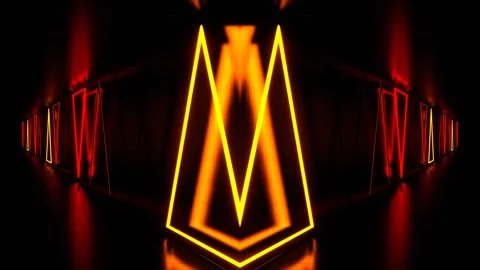 Orange and Red Side Neon Strobe Triangles Kaleidoscope Background VJ Loop Stock-Footage 333963776
